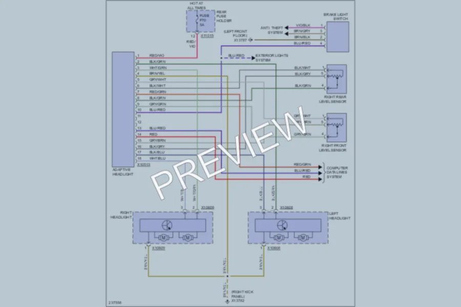2005 BMW 525i Headlights wiring diagram preview
