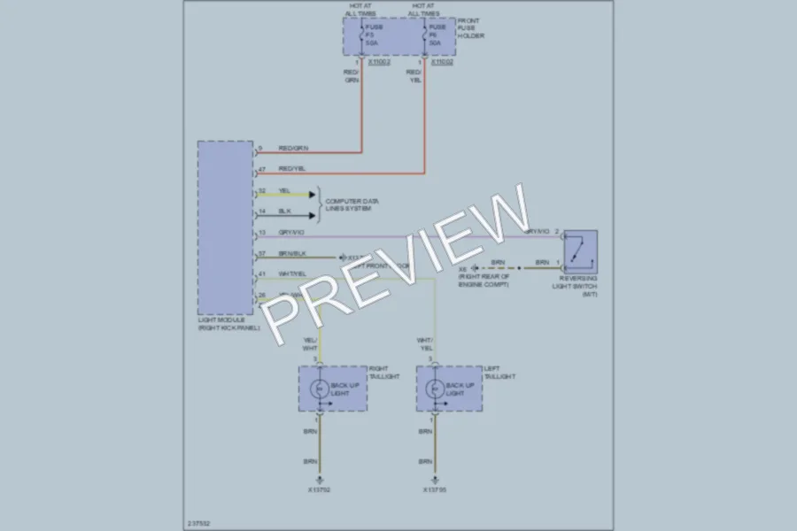2005 BMW 530i Exterior Lights wiring diagram preview