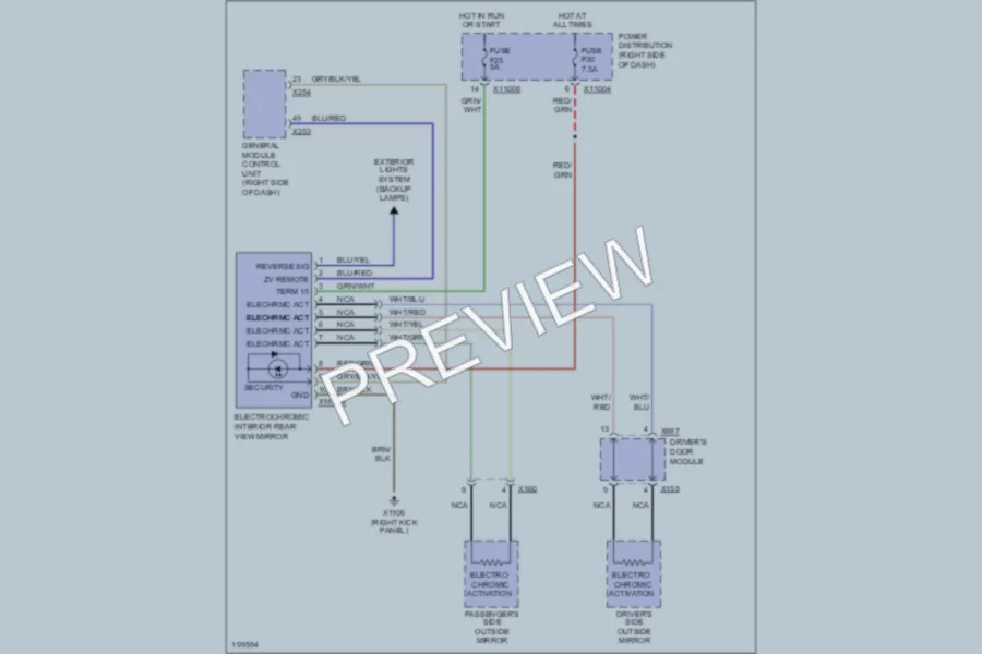 2005 BMW Z4 Power Mirrors wiring diagram preview