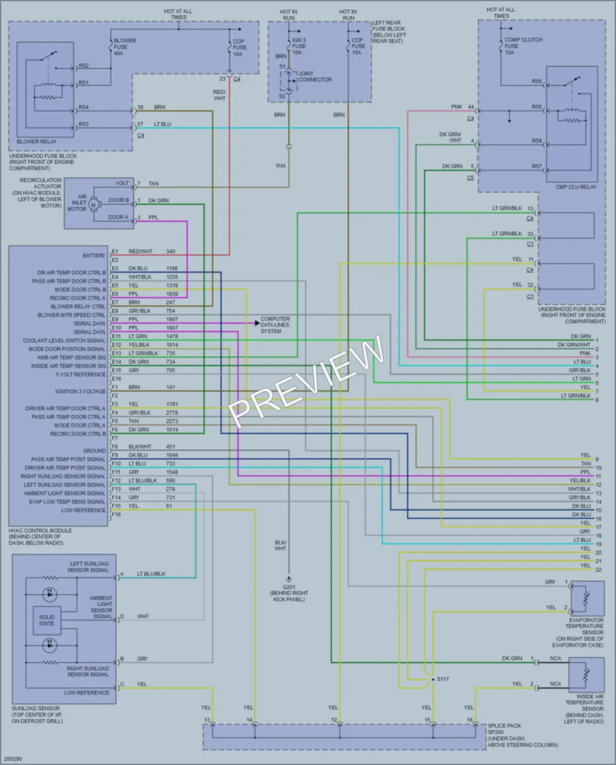 2005 Cadillac CTS Air Conditioning wiring diagram preview