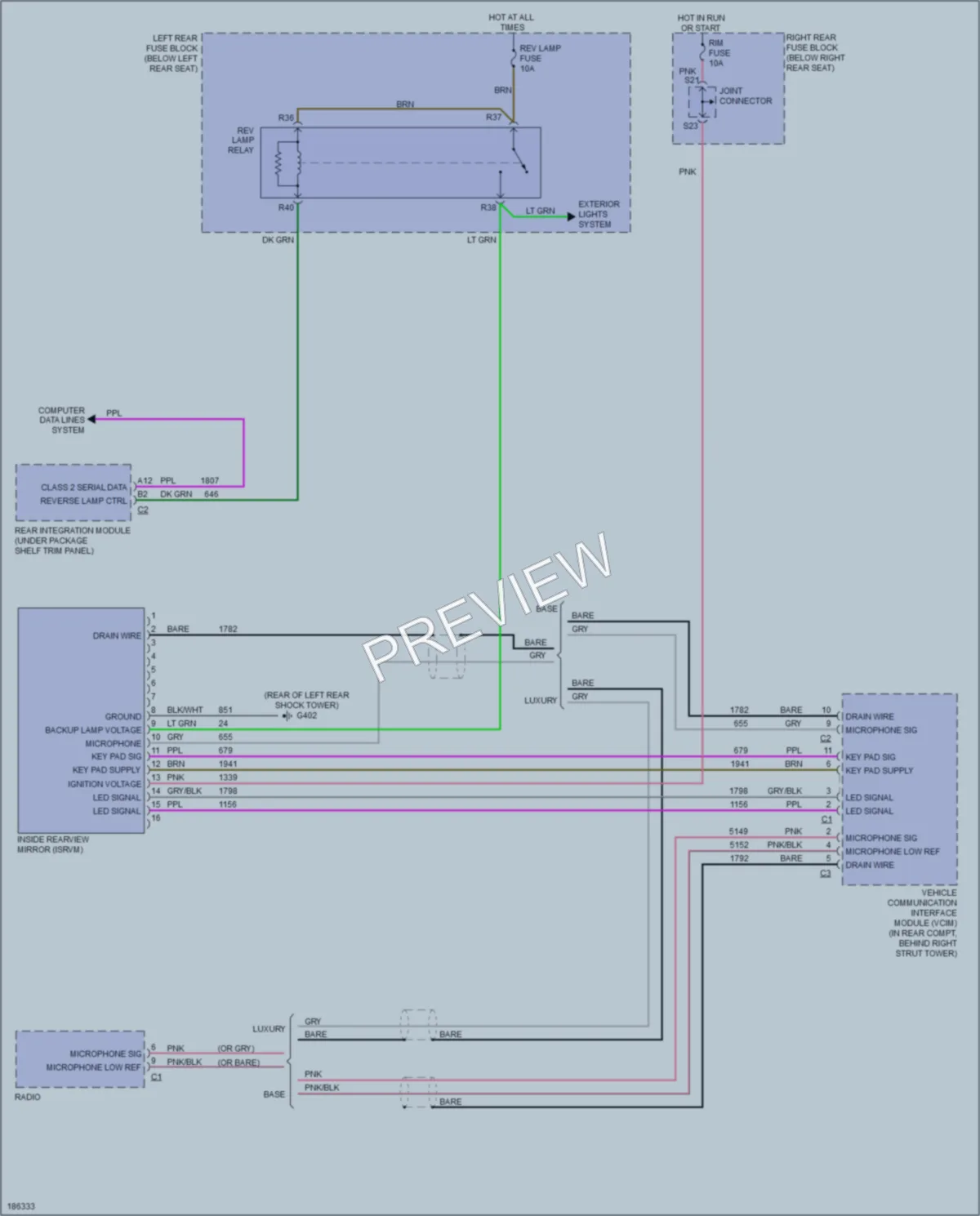 2005 Cadillac CTS Power Mirrors wiring diagram preview