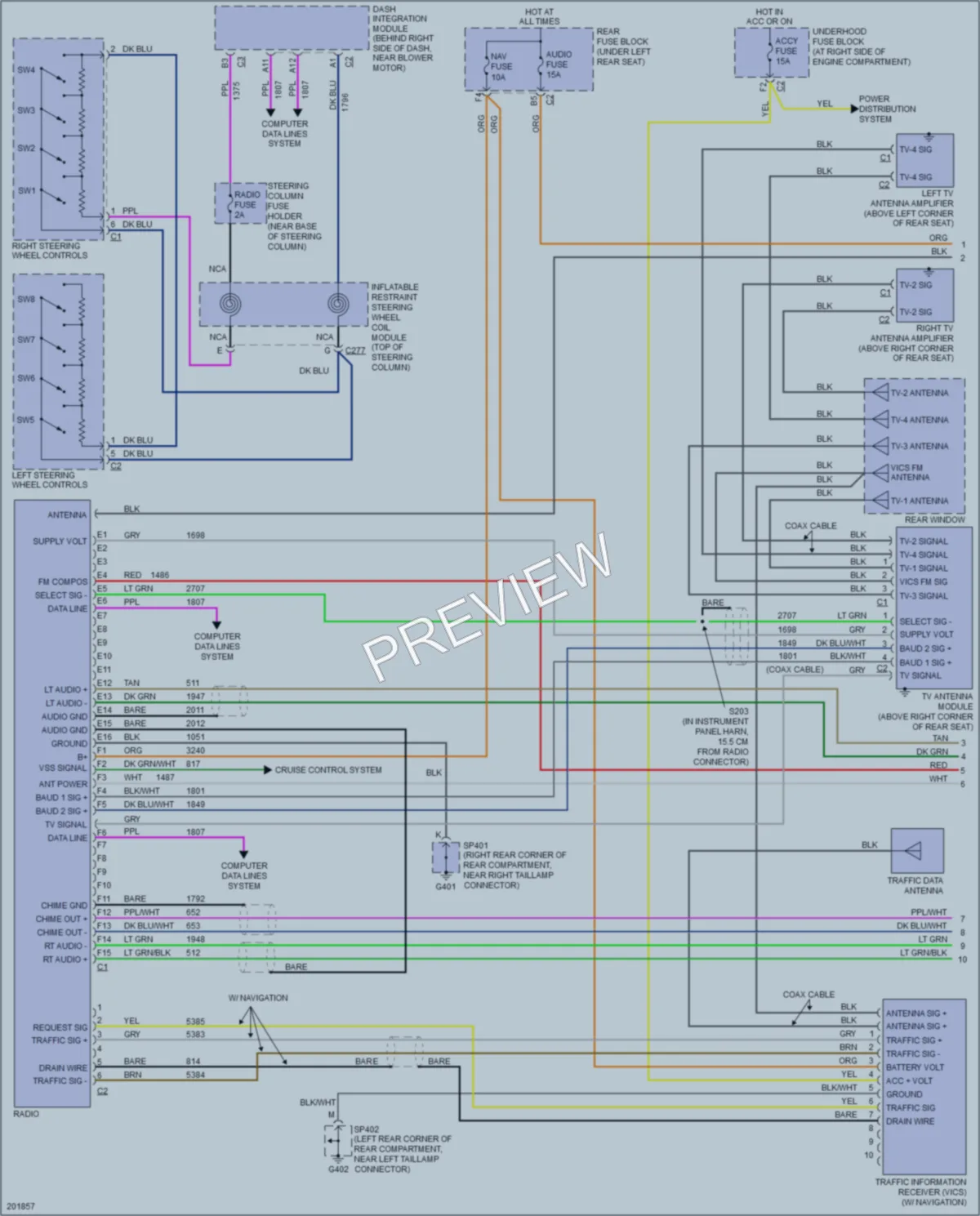 2005 Cadillac DeVille Radio wiring diagram preview