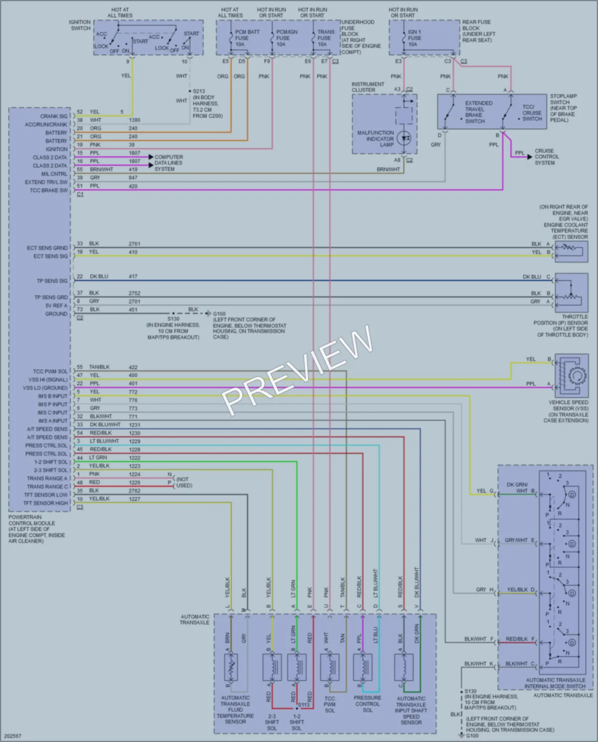 2005 Cadillac DeVille Transmission wiring diagram preview