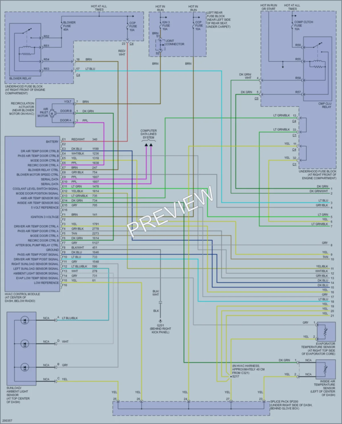 2005 Cadillac SRX Air Conditioning wiring diagram preview