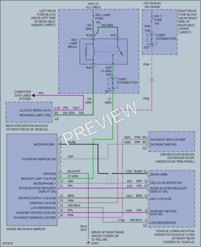 2005 Cadillac SRX Power Mirrors wiring diagram preview