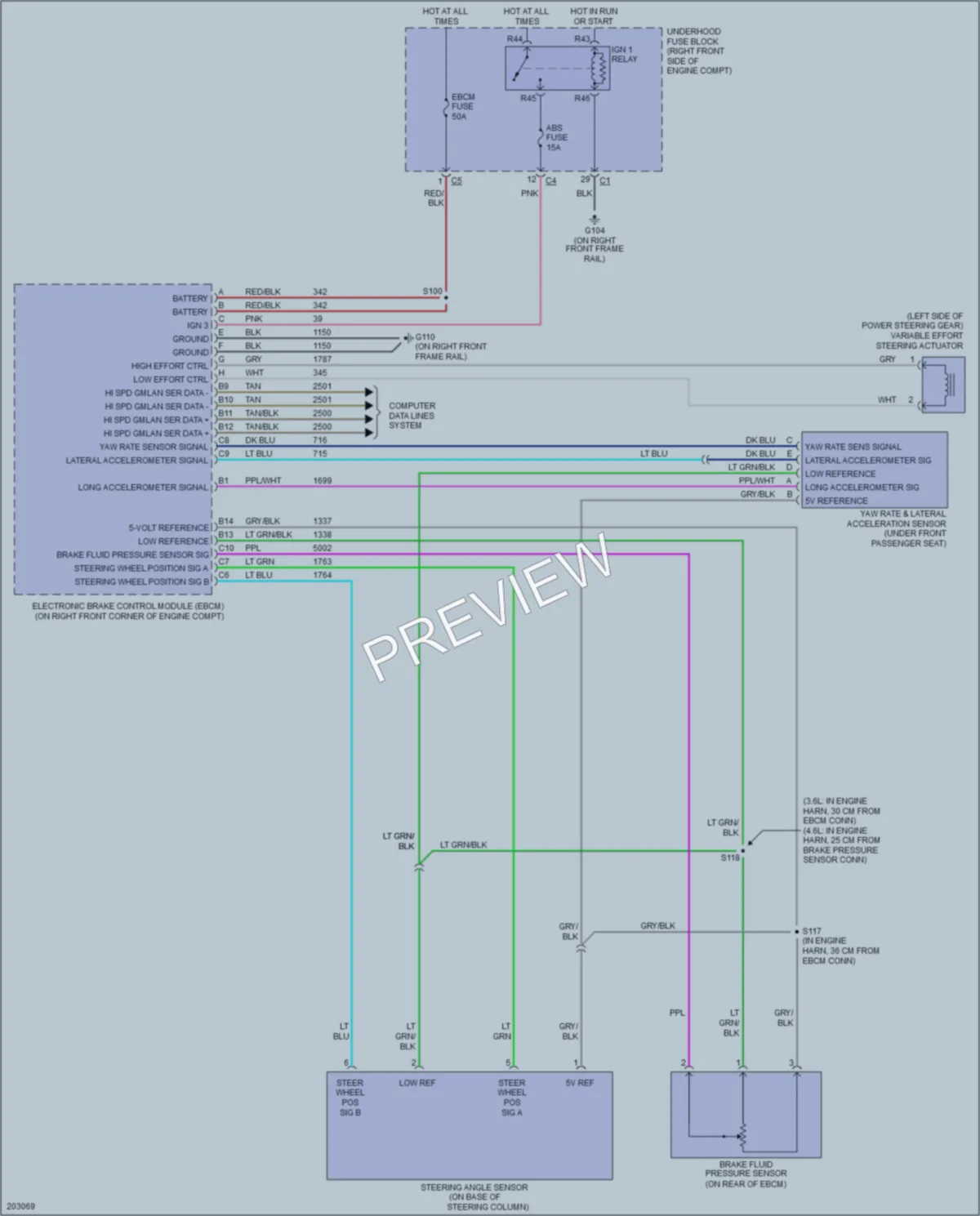 2005 Cadillac STS Electronic Power Steering wiring diagram preview