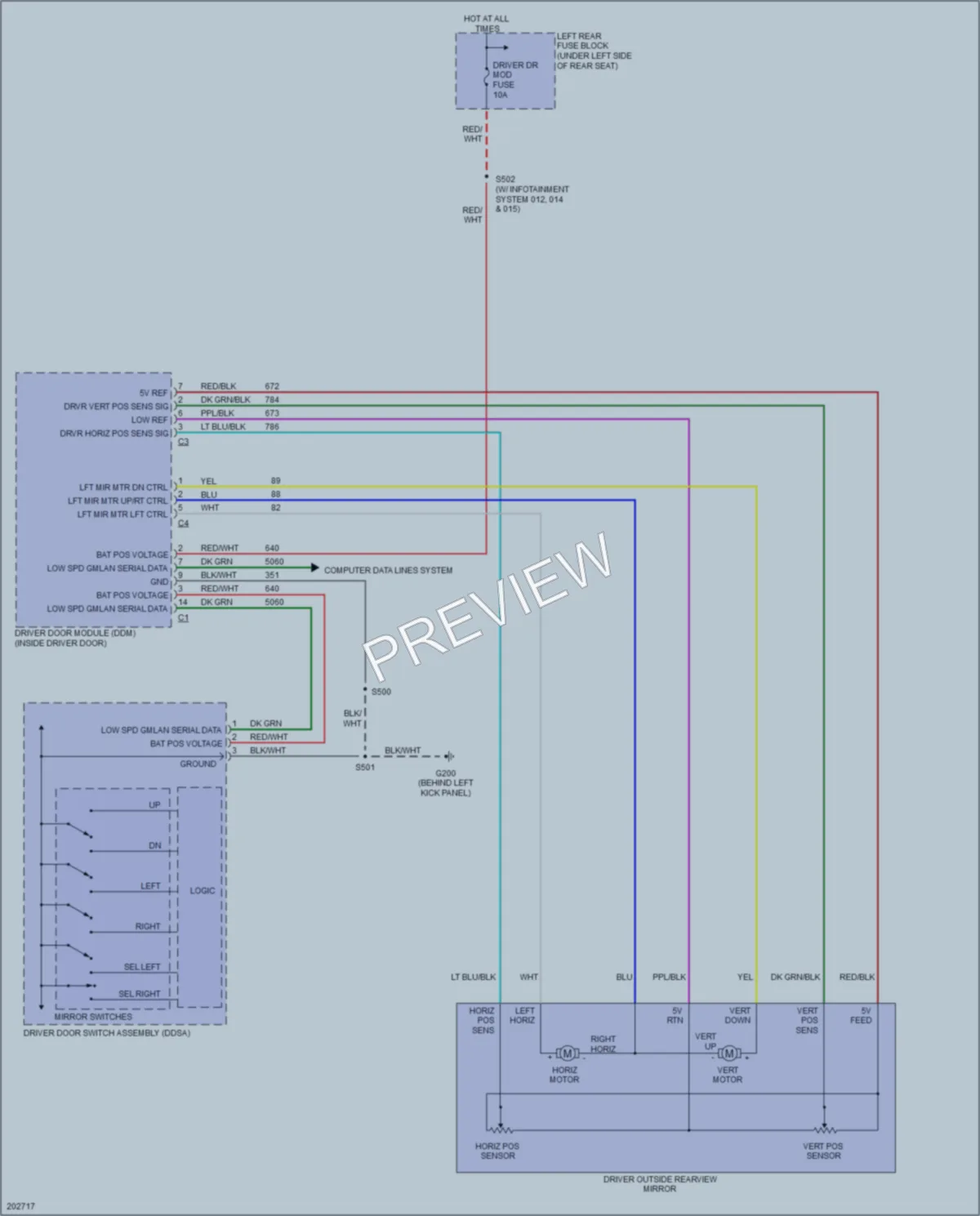 2005 Cadillac STS Memory Systems wiring diagram preview