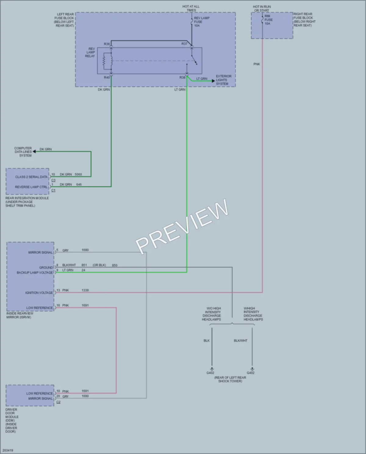 2005 Cadillac STS Power Mirrors wiring diagram preview