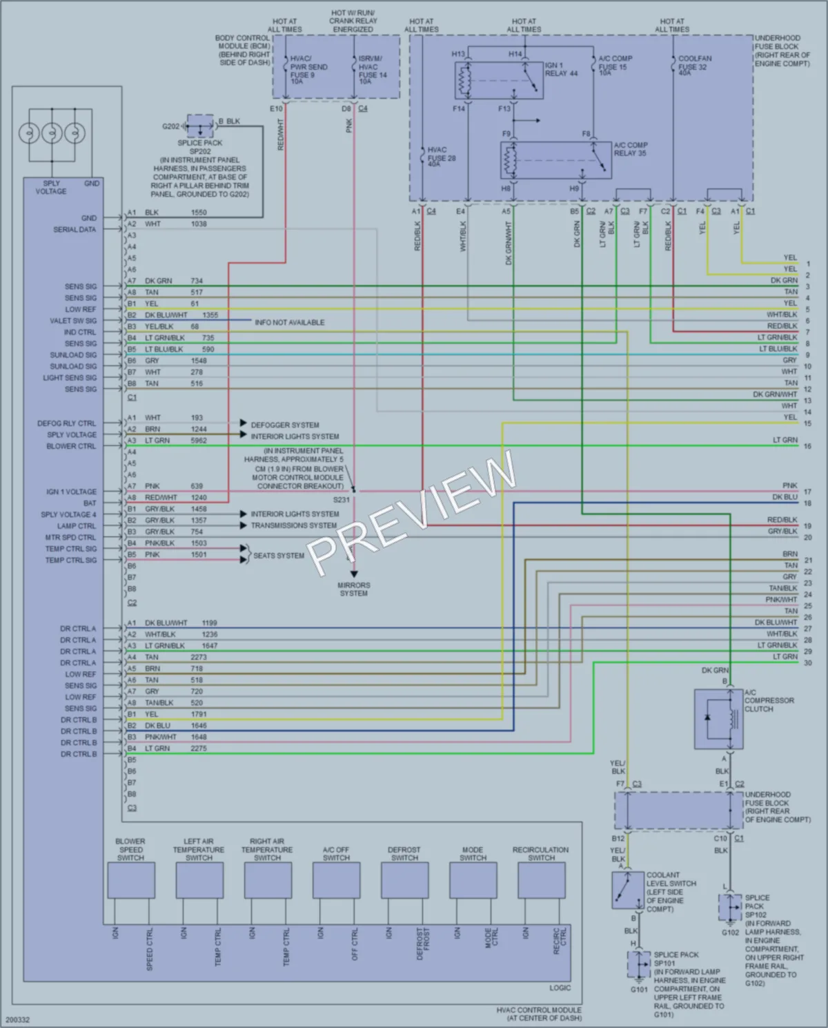 2005 Cadillac XLR Air Conditioning wiring diagram preview