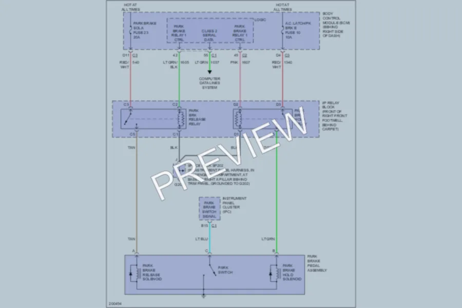 2005 Cadillac XLR Shift Interlock wiring diagram preview