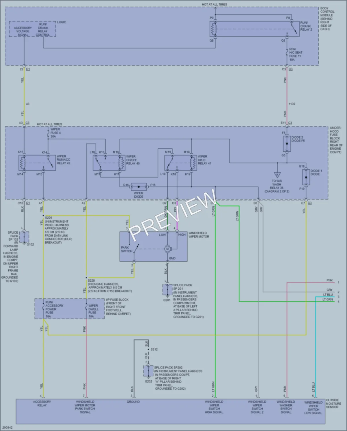 2005 Cadillac XLR Wiper Washer wiring diagram preview