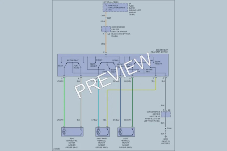 2005 Chevrolet Astro Power Seats wiring diagram preview