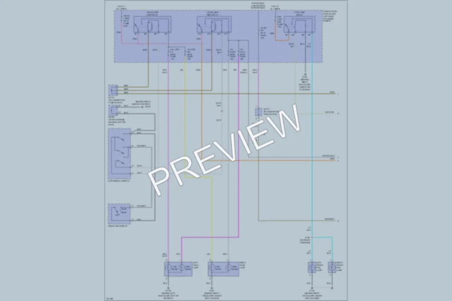 2005 Chevrolet Aveo Headlights wiring diagram preview