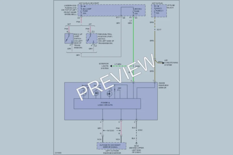 2005 Chevrolet Blazer Power Mirrors wiring diagram preview
