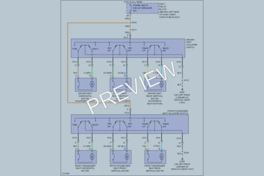 2005 Chevrolet Blazer Power Seats wiring diagram preview