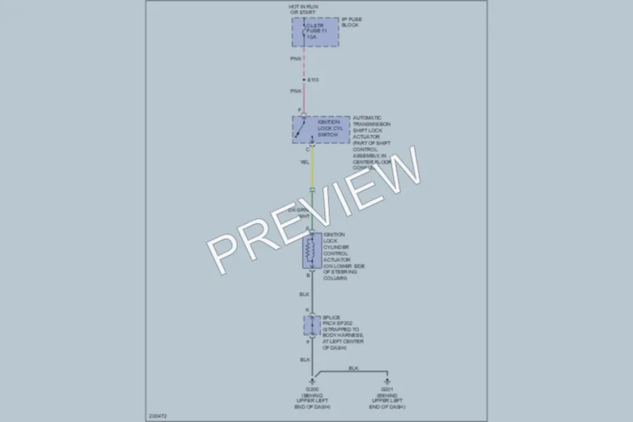 2005 Chevrolet Blazer Shift Interlock wiring diagram preview