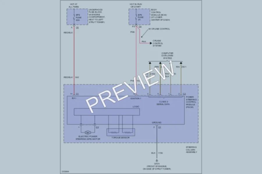 2005 Chevrolet Cobalt Electronic Power Steering wiring diagram preview
