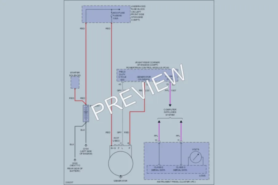 2005 Chevrolet Colorado Starting Charging wiring diagram preview