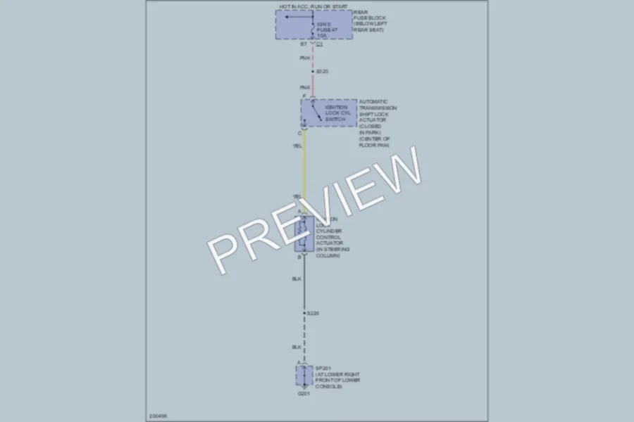 2005 Chevrolet TrailBlazer Shift Interlock wiring diagram preview