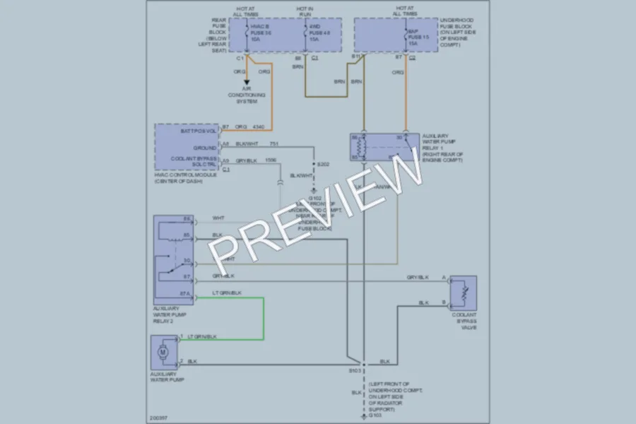 2005 Chevrolet TrailBlazerEXT Cooling Fan wiring diagram preview