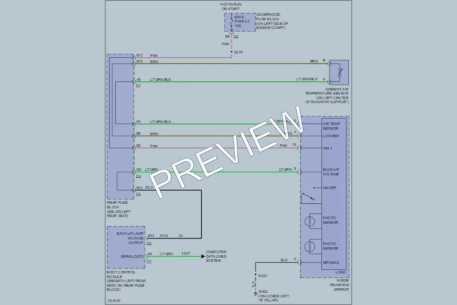 2005 Chevrolet TrailBlazerEXT Power Mirrors wiring diagram preview