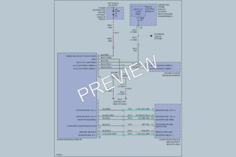 2005 Chrysler 300 Power Mirrors wiring diagram preview