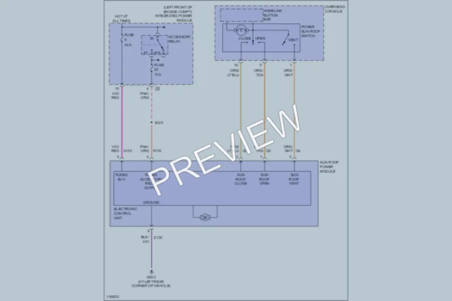 2005 Chrysler Pacifica Power Top Sunroof wiring diagram preview