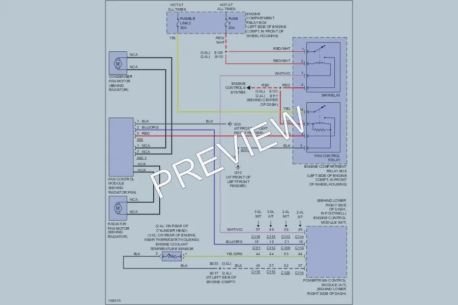 2005 Chrysler 2D Coupe Cooling Fan wiring diagram preview