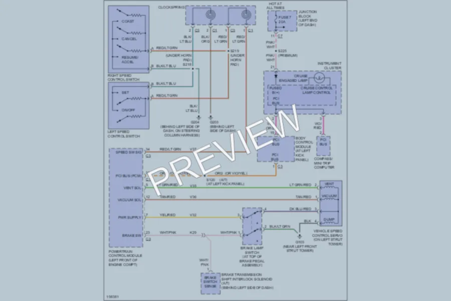 2005 Chrysler 4D Sedan Cruise Control wiring diagram preview