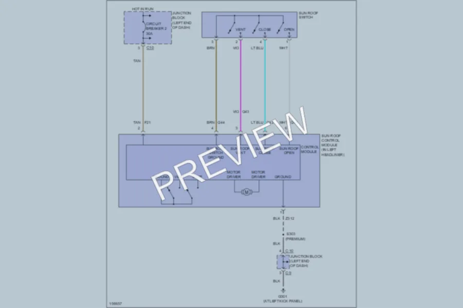 2005 Chrysler 4D Sedan Power Top Sunroof wiring diagram preview
