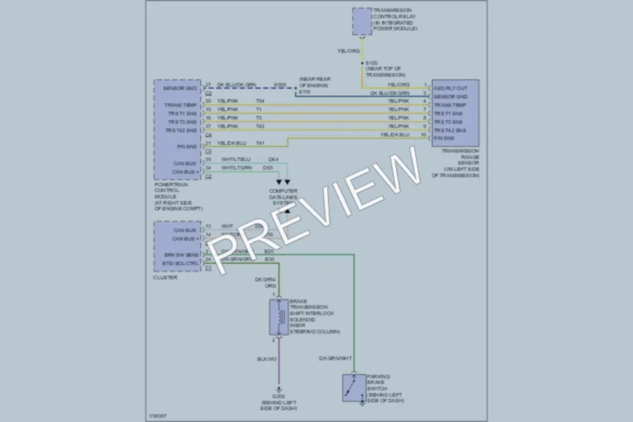 2005 Dodge Dakota Shift Interlock wiring diagram preview