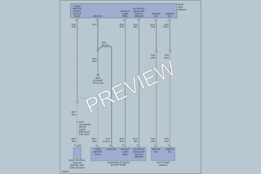 2005 Dodge GrandCaravan Power Mirrors wiring diagram preview