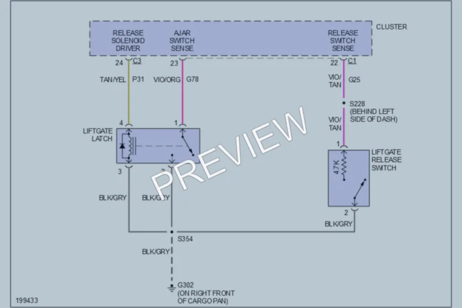 2005 Dodge Magnum Trunk Tailgate Fuel Door wiring diagram preview