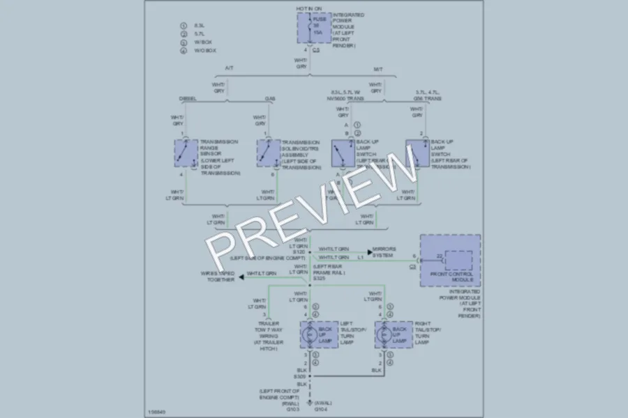 2005 Dodge R2500 Exterior Lights wiring diagram preview