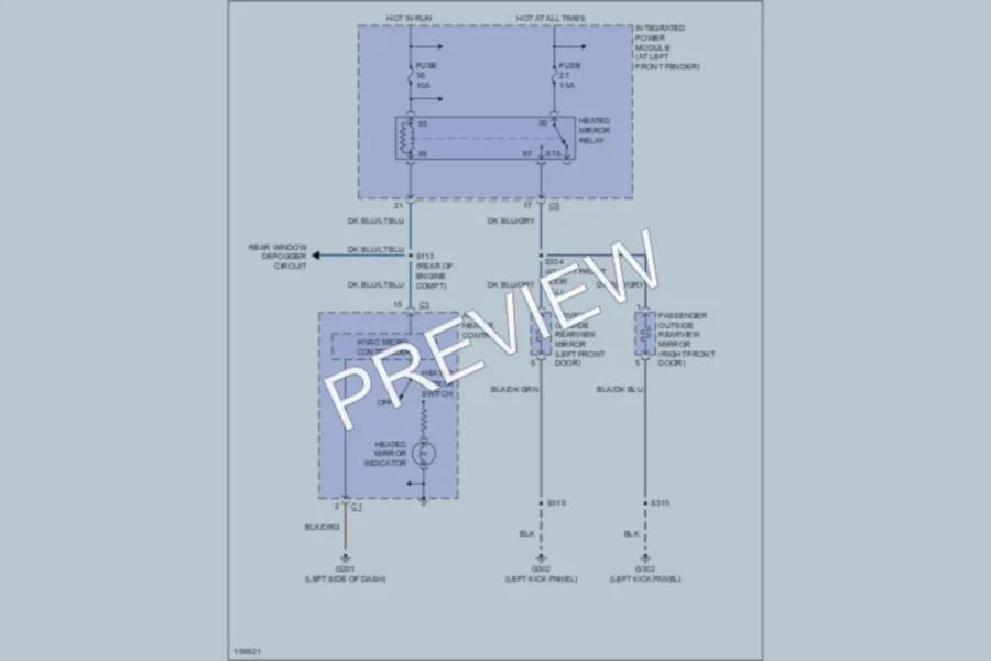 2005 Dodge R2500 Defoggers wiring diagram preview