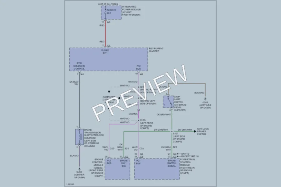 2005 Dodge R2500 Shift Interlock wiring diagram preview