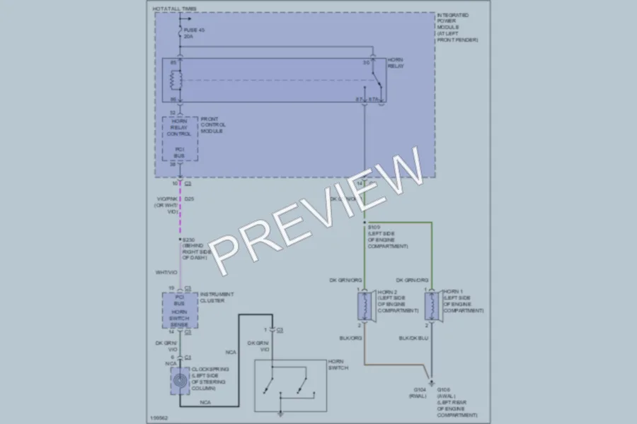 2005 Dodge R3500 Horn wiring diagram preview