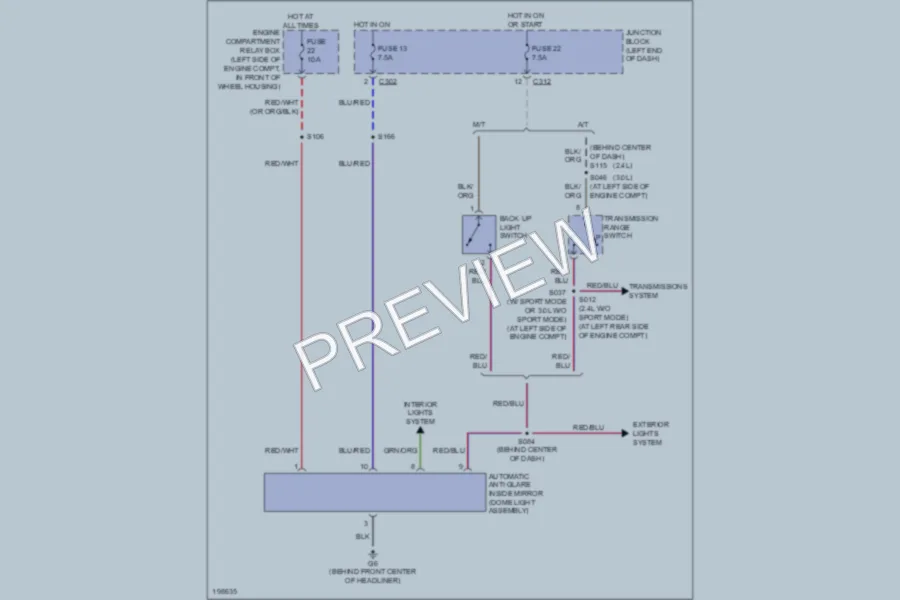 2005 Dodge 2D Coupe Power Mirrors wiring diagram preview
