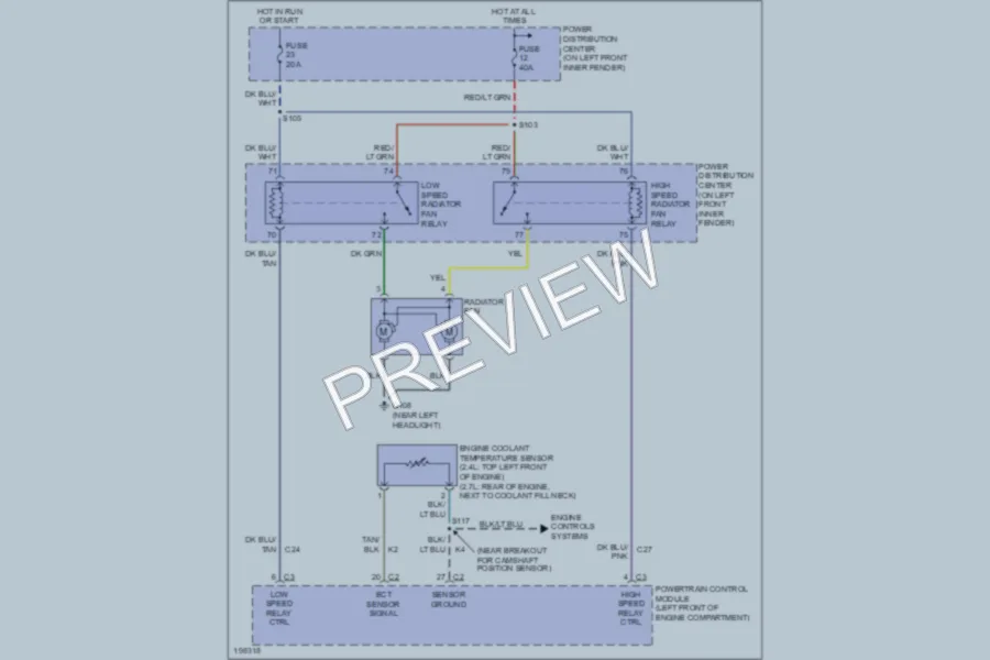2005 Dodge 4D Sedan Cooling Fan wiring diagram preview