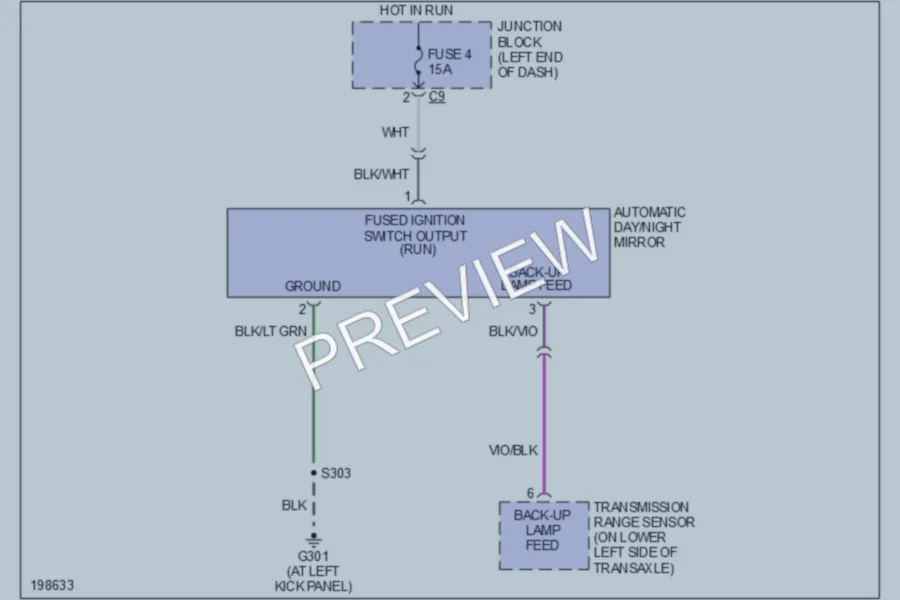 2005 Dodge 4D Sedan Power Mirrors wiring diagram preview