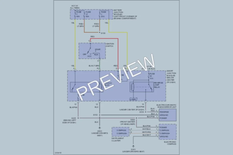 2005 Ford EscapeHybrid Power Mirrors wiring diagram preview