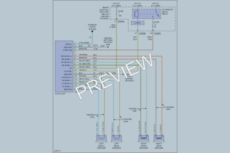 2005 Ford EscapeHybrid Radio wiring diagram preview