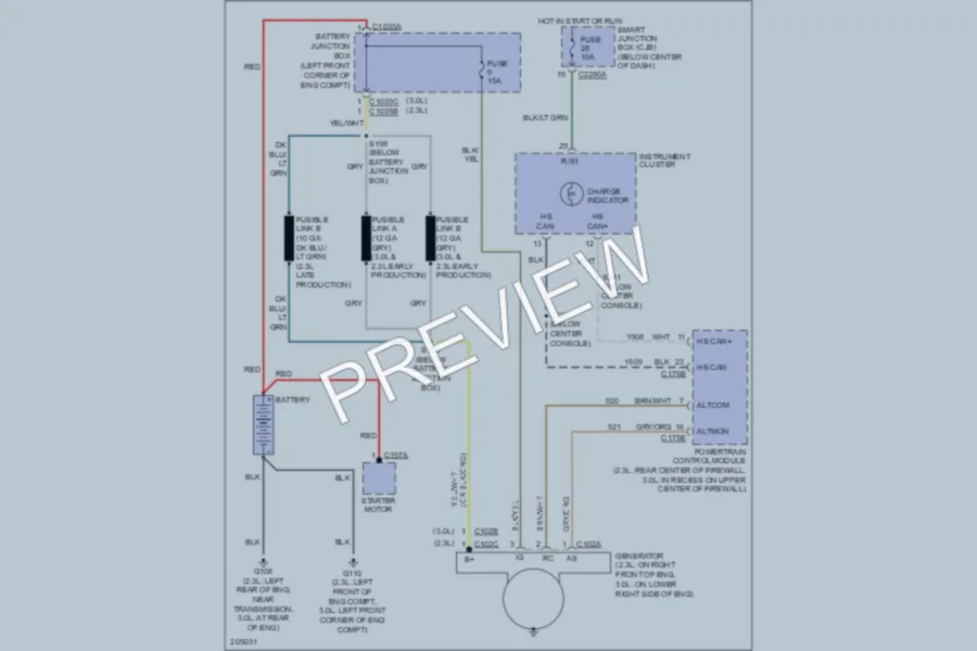 2005 Ford EscapeHybrid Starting Charging wiring diagram preview