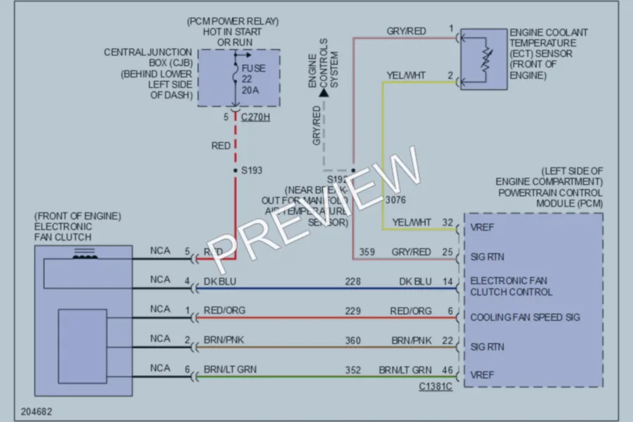 2005 Ford Excursion Cooling Fan wiring diagram preview