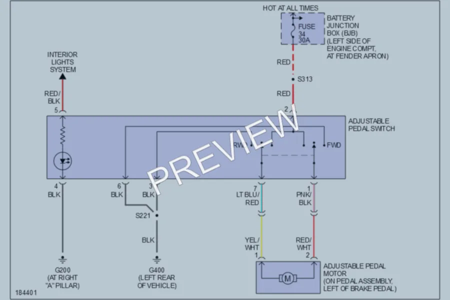 2005 Ford Explorer Power Seats wiring diagram preview