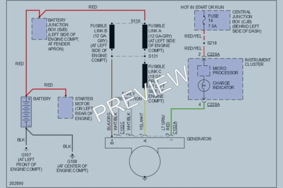 2005 Ford ExplorerSportTrac Starting Charging wiring diagram preview
