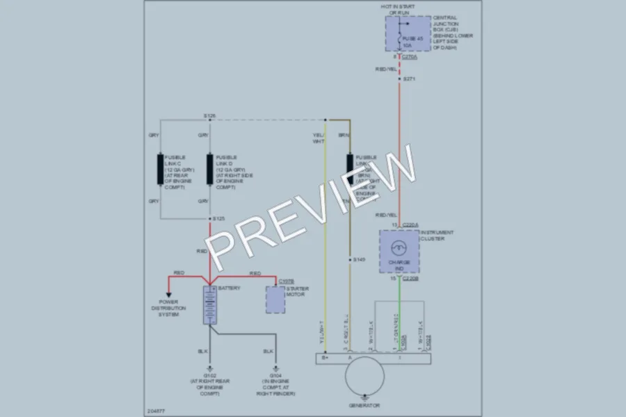 2005 Ford F250 Super Duty Starting Charging wiring diagram preview