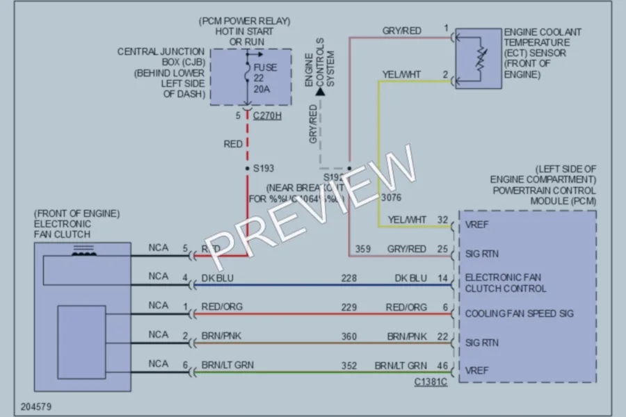 2005 Ford F350 Super Duty Cooling Fan wiring diagram preview