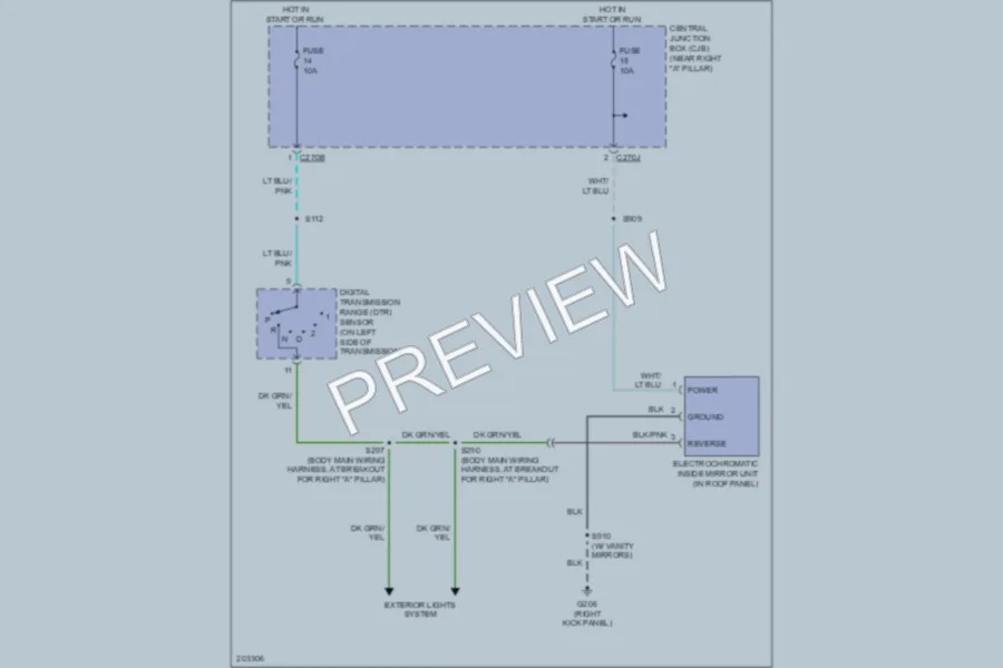 2005 Ford F150 Power Mirrors wiring diagram preview