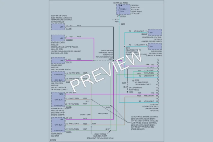 2005 Ford F150 Computer Data Lines wiring diagram preview